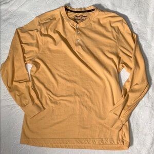 Desert Dunes Men's Large Dusty Peach Organic Cotton Henley Long Sleeve Shirt